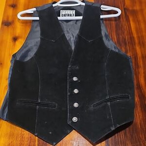 Women's 90s Black Suede Vest